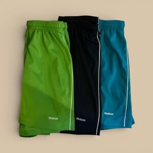 Reebok Ladies Athletic Shorts - Green, Purple, and Blue